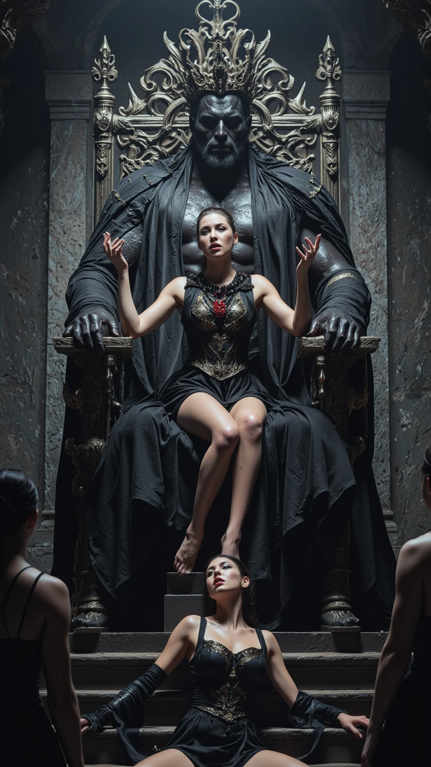 Create an image of god sitting on his throne in heaven 