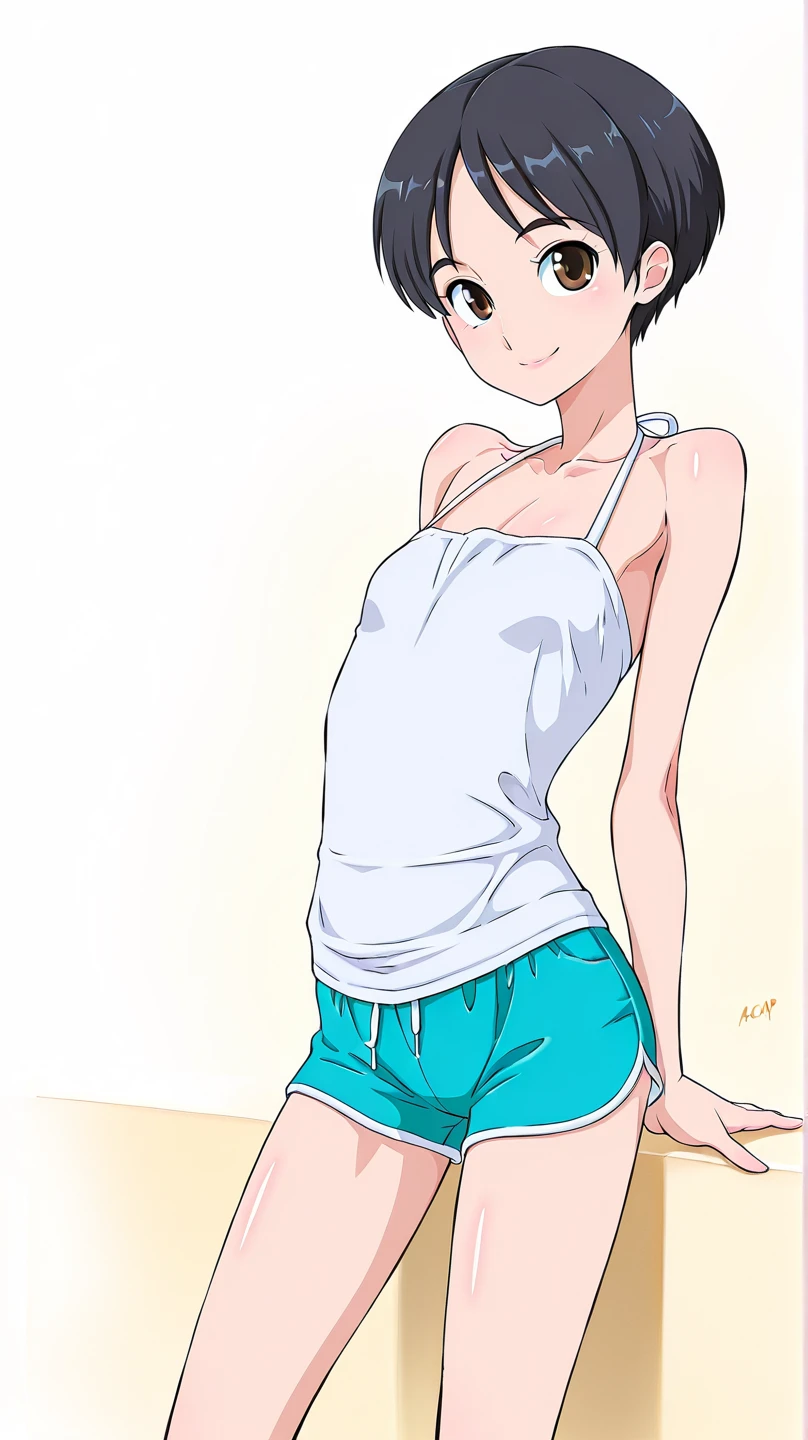 femboy, ((Masterpiece)), (Cute: 2.0), The face is extremely detailed, Enchanted expression, Strong gaze, Black Double French Braid, (Thin structure),Slightly round face, Tanned brown face, Healthy face, Big eyes, Thin thighs, (Small chest), confident pose, harsh, Almond-shaped eyes, rich palette,choker necklace,3D,open-toe high heels, goddess,open-toe high heels, goddess, Lean-yet-toned body/androgynous body aesthetic, spasm,tgirl,large erect peni,dickie,penisS,trap,(, , large , testicles, large testicles, erection), CFemboy,Otoko no ko,OTOPIP,dickie in panties, bulge