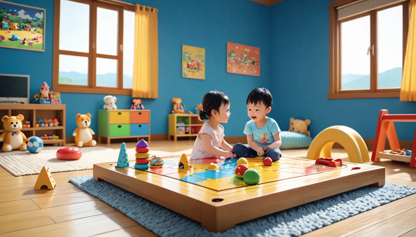 There are three children sitting on the floor playing ball, Kids playing, Children playing with toys, commercial photo of toys, taken with a Sony A7R camera, Children, captured with sony a3 camera, advertising photograph, live-action movie scenes, Photo taken with Sony A7R, still from live action movie, Playing games, promo image, serene emotion