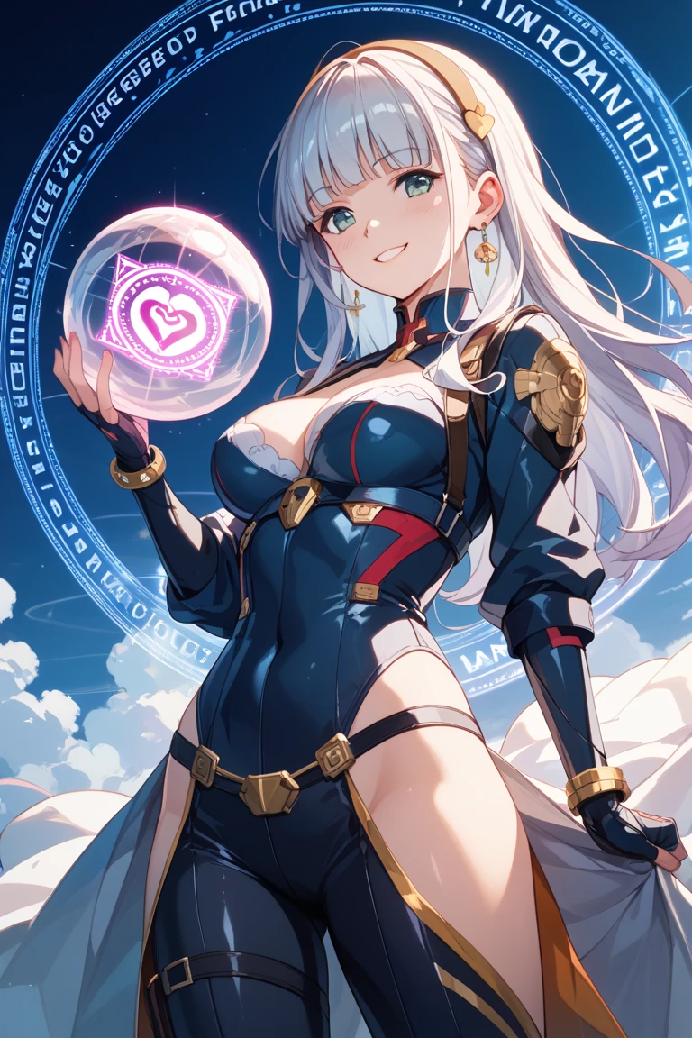 Girl with iridescent hair and detailed teal dress armor, rainbow colored cosmic nebula background, Stars, intergalactic, Intricate details, Perfect face,(((Red glasses with slightly thicker frames:1.2))),((Huge breasts!!!!!!)),(huge-breasted!!!!),