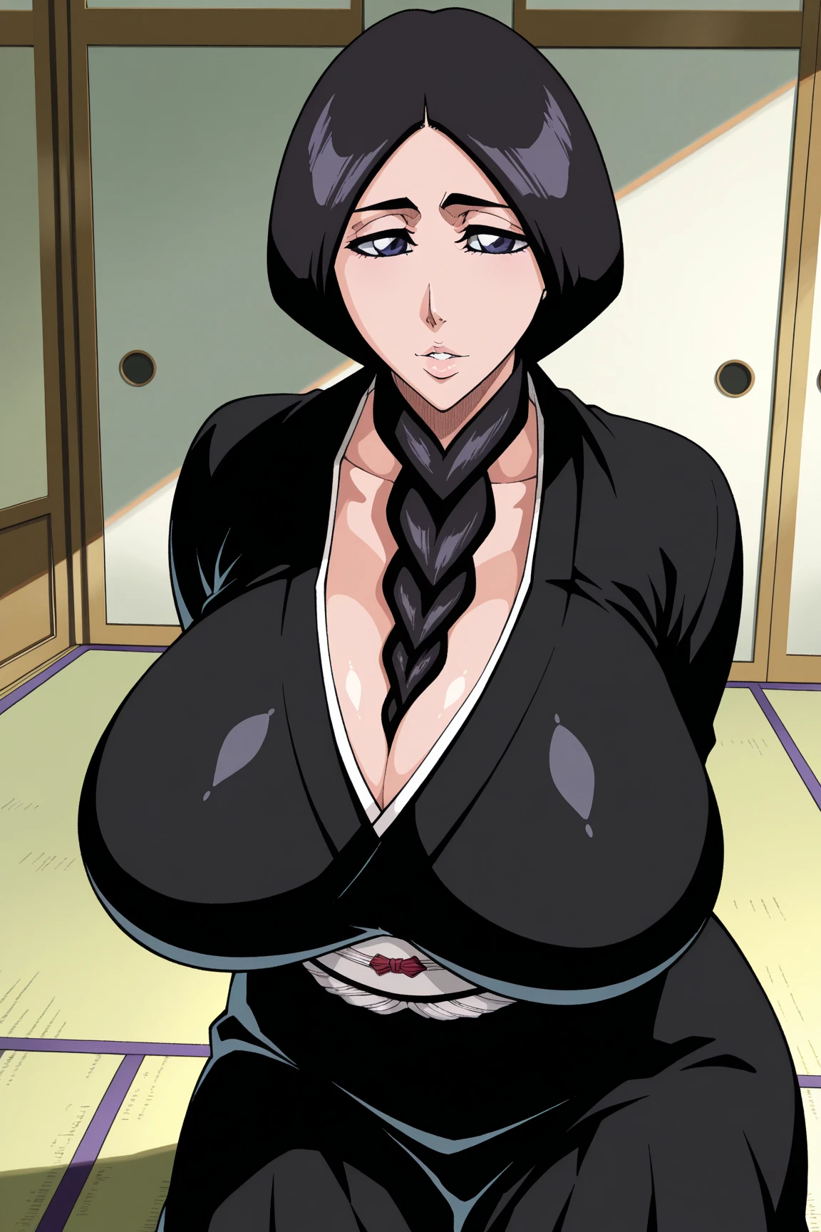 Bright of colors ,Hinata\(Boruto\), 1 Girl,full-body shot、Red lace gymnastics suit,( Top quality、high detail:1.4、Adds intense highlight to eyes、4、Lip Gloss), Tilt your head slightly, Lips, Lip Gloss, big eyes、eyelash、Face is a little red、embarrassing)、big eyess、Leave a very strong impression on your students、{huge|大of|hugeof|mega} breast:1.6、very 大ofger breast、long neck、Smile、Happy、beauty of teeth、Open your mouth and smile、Heart-shaped pupil))、(Big breasts of:1.2)、Busty of big breast, bustyofbreast、(breast protrusion 1.2)、((Super huge :1.3))、(of:1.3)、beautiful of big breast、Sexy bulge