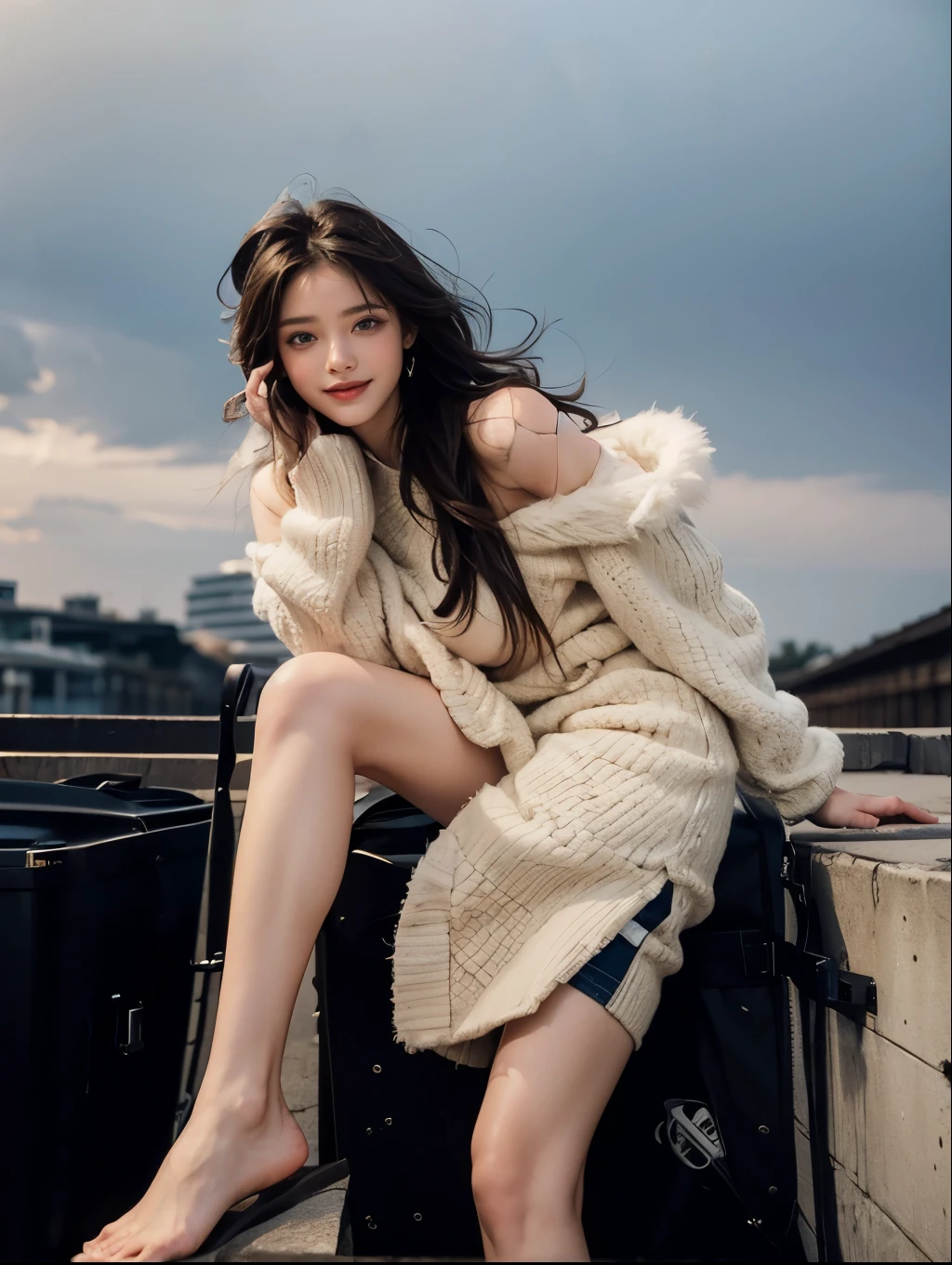 (Best quality at best,high rise:1.2),hyper-detailing,Photo fidelity:1.37,in a panoramic view,full bodyesbian,gray-haired girl,Under global illumination,Unrealistic rendering,carefully designed,Ultra-fine details,超高分辨率,Feel free to sit on a bench and sleep,Wear a white skinny sleeveless sweater,White gloves,White sneakers。
