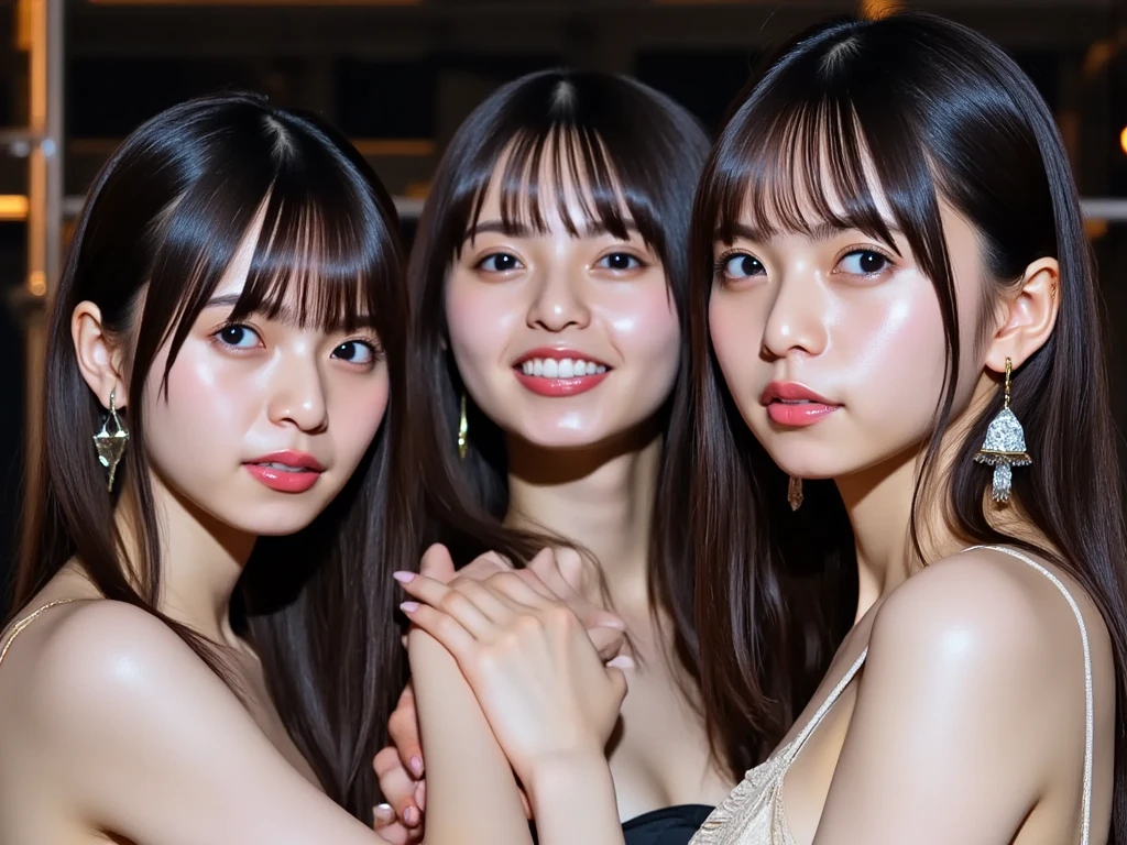nsfw,((2girls))、fullnude、((cunnilingus))、The same face、Long black hair、18year old