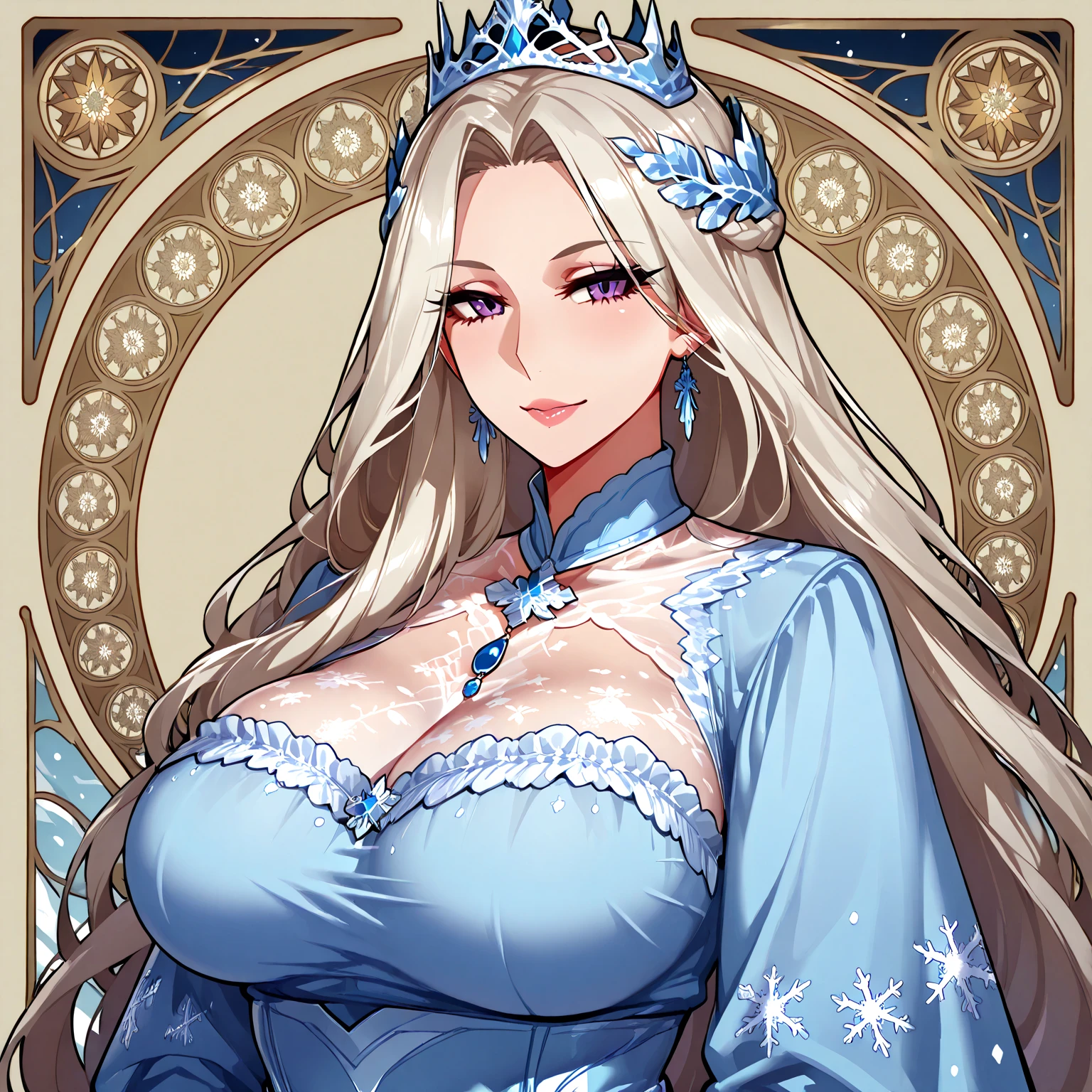 Highest quality、masterpiece、8K、Realistic、超High resolution、Very delicate and beautiful、High resolution、Cinema Lighting、medium range shooting、Portraiture、Perfect female body、Beautiful woman、Mature Woman、Opposition、(Big Breasts:1.4)、Looking at the audience、(Princess of Another World、Gorgeous Dress、Shining Jewels、Long white hair、blue eyes、Elegant behavior、Palace Gardens、A delicate tiara、Silk gloves、Embroidered gown、royal coat of arms、Gold Jewelry)、Audience Room、Elegant smile、traditional ceremony、Palace balcony、Historic Royal Family、Otherworldly background、Symbols of the Kingdom。