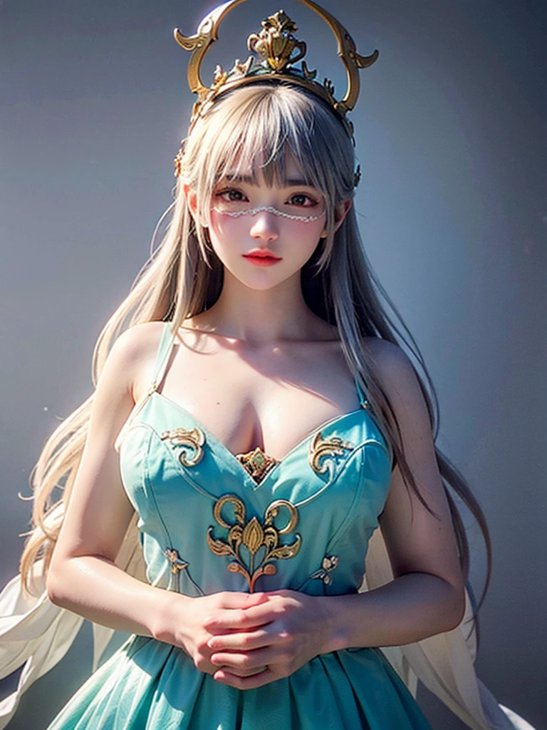 highest quality、masterpiece、超A high resolution、(Photoreal:1.4)、RAW photo、Detailed CG image quality、cyber punk、beautiful feces、1 girl、(silver hair), (gold hair ornament:1.4)、(angel costume:1.4)、cleavage、(Pure White Syntex Suit)、(sky blue eyes:1.2), (shining eyes), (Fierce thunder emitted from fingers:1.4). detailed portrait、8K quality、bright colors、concept art、cinematic and dramatic atmosphere、sharp focus、volume lighting、movie lighting、Get studio quality、(colorful neon lighting)、written boundary depth、environmental lighting、blurred foreground、blurred background:1.3、(rainy evening:1.4), (Severe lightning strike:1.4),