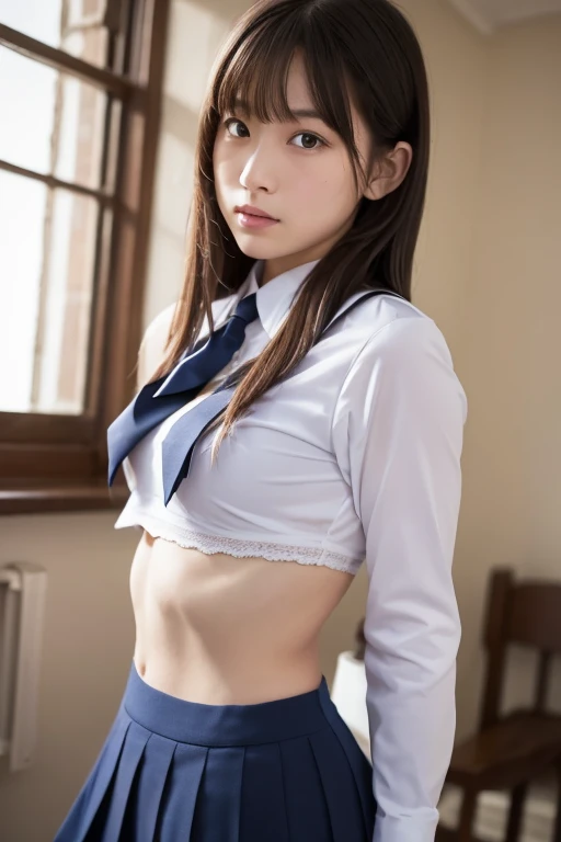 High resolution、8K quality、High resolution、masterpiece、(EOS 5Dmark4、ISO100、1/250、F1.8)、Full Specifications、whole body、Urzan-6500-v1.1、 (RAW Photos:1.2)、 (Realistic:1.4)、Beautiful detailed girl, double eyelid、Long eyelashes above and below the eyes、Curled lashes、Very detailedな目と顔, Beautiful attention to detail, Brown Hair、Medium Bob、bangs、Ridiculous, 信じられないほどRidiculous., Large file size, Very detailedな, High resolution, Very detailed, Highest quality, masterpiece, Chemomimi, (((JK Uniform)), shape, Very detailed, BAPV, Integrated, 8k wallpaper, wonderful, Fine details, masterpiece, Highest quality, Very detailedな YTD ユニフォーム 8k 壁紙、Light on the face,、Cinema Lighting、 One Girl、19 years old、((Lying in bed、Sleep posture))、 ((Spread your legs : 120° ))、(Panty shot)))、(Camel Toe)、 (half)、 No shirt、((White bra、Navy blue pleated skirt、mini skirt、panties、socks))only,