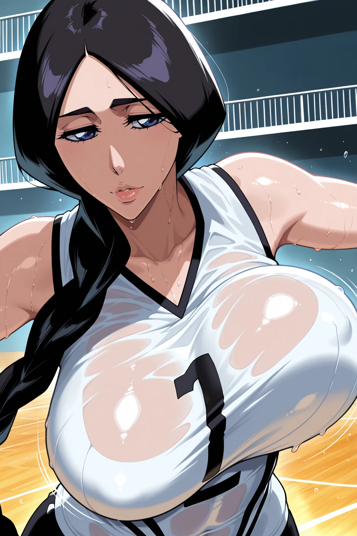 score_9, score_8_up, score_7_up, score_6_up, score_5_up, score_4_up, uncensored, yukinoshita yukino, long hair, black hair, grey eyes, BREAK (masterpiece:1.2), best quality, high resolution, (detailed eyes:1.3), perfect lighting, (perfect hands, perfect anatomy), 1girl, , paizuri, hetero, nipples straddling paizuri, , penis, cum, poabbing,abbing another's breast, on b, lying, pile cum, shirt lift, smile, looking viewer, armpits, pillow, clothes lift, solo focus, pov crotch, breasts squeezed together, tank toe breasts, blue tank top, sweat, arms up, cne, motion lines, boy on top, closed mouth, clothed female nude male, straddling, bare shoulders, sleeveles