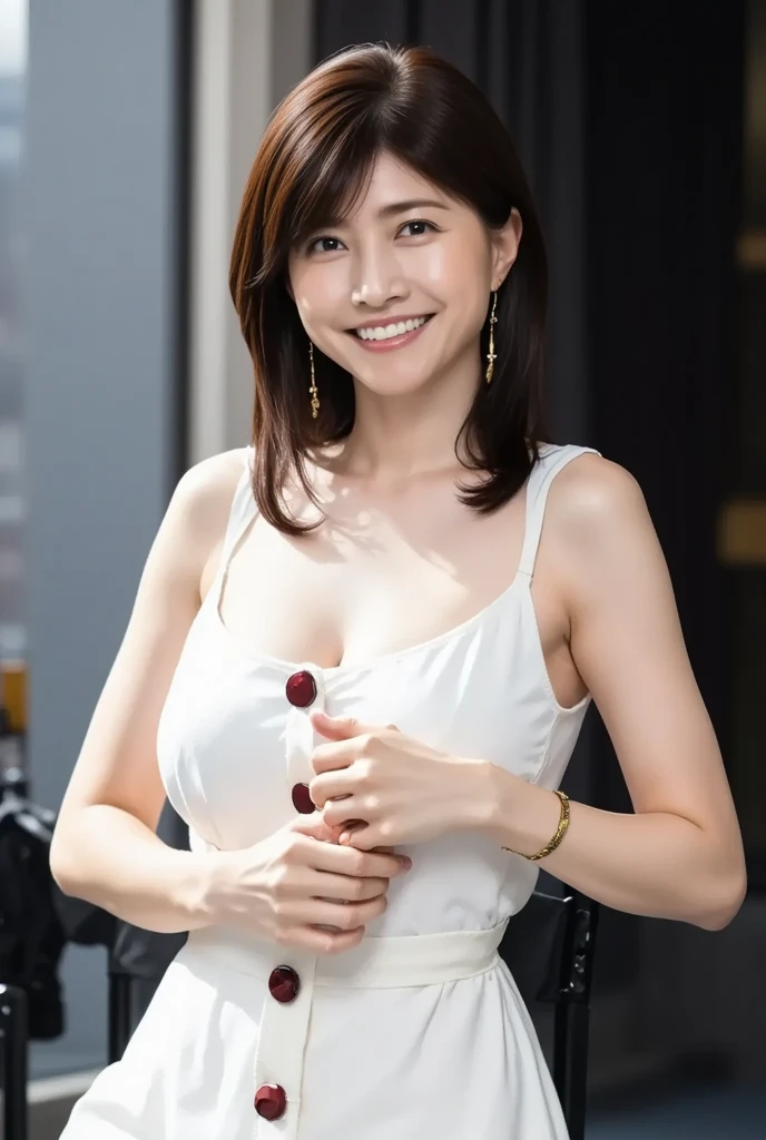 (8k, Best Quality, Masterpiece:1.2), (Realistic, Photorealistic:1.37), Ultra Detailed, Solo, A Young and beautiful Japanese politician, (suit, jacket), (Smile:1.15),Big breasts,Beautiful Fine Eyes,(Short Hair:1.2),Floating Hair NovaFrogStyle, cleavage, (1 woman bending forward:1.3)