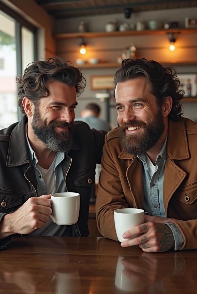 guttonerdvision3, In a cozy restaurant, a table is set for two, adorned with a white tablecloth and flashing candlelight. (((Two stout, burly, lumberjack-like men))), are sitting across from each other, engaged in deep conversation. Their bodies are accentuated by (their plaid shirts and suspenders), and their neatly trimmed beards and short military-style haircuts add to their rugged charm.
As they talk, their eyes close with a tender, affectionate gaze, expressing a deep connection and romantic interest in each other. The soft light from a large glass window bathes their faces, casting a warm glow and accentuating their features. The subtle play of light and shadow creates an intimate and romantic atmosphere, enveloping them in an aura of affection and tenderness.
((His hands naturally gravitate toward each other on the table)), his fingers intertwine gently. The touch is soft but charged with emotion, symbolizing their shared connection and the beginning of a romantic journey.
The atmosphere of the restaurant is carefully crafted to enhance the romantic atmosphere. Soft background music fills the air, contributing to the intimate atmosphere. The aroma of delicious food hangs in the air, adding to the sensory experience. The surrounding tables are occupied by other diners, but they disappear in the background as the focus remains on the two men and their blossoming romance.
This scene is a testament to the power of love and connection, capturing a beautiful moment of tenderness and vulnerability between two individuals. The romantic atmosphere, enhanced by soft lighting and subtle details, invites viewers to feel the warmth and intimacy of their connection.