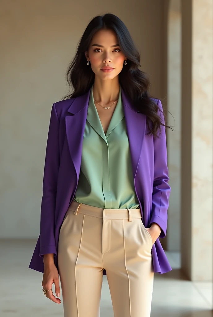Lift your heels, Sit down，Expose your hips from the front, Hold your knees, White panties, blazer jacket, Long hair, Realistic, Photogram, Cute,