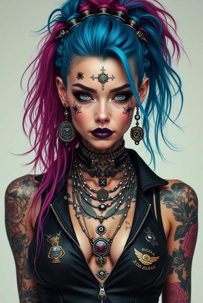 ((Masterpiece, best quality)),edgQuality
smirk,smug,
edgSP, a woman, pather patterned clothing ,wearing edgSP_outfit,tattoos ,
<lora:edgSteel_Panther:0.7>