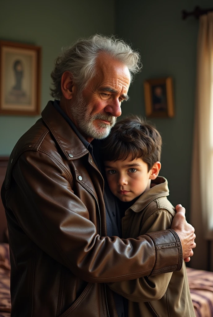 An american man of 42year old looking sulky and not taking care of his child