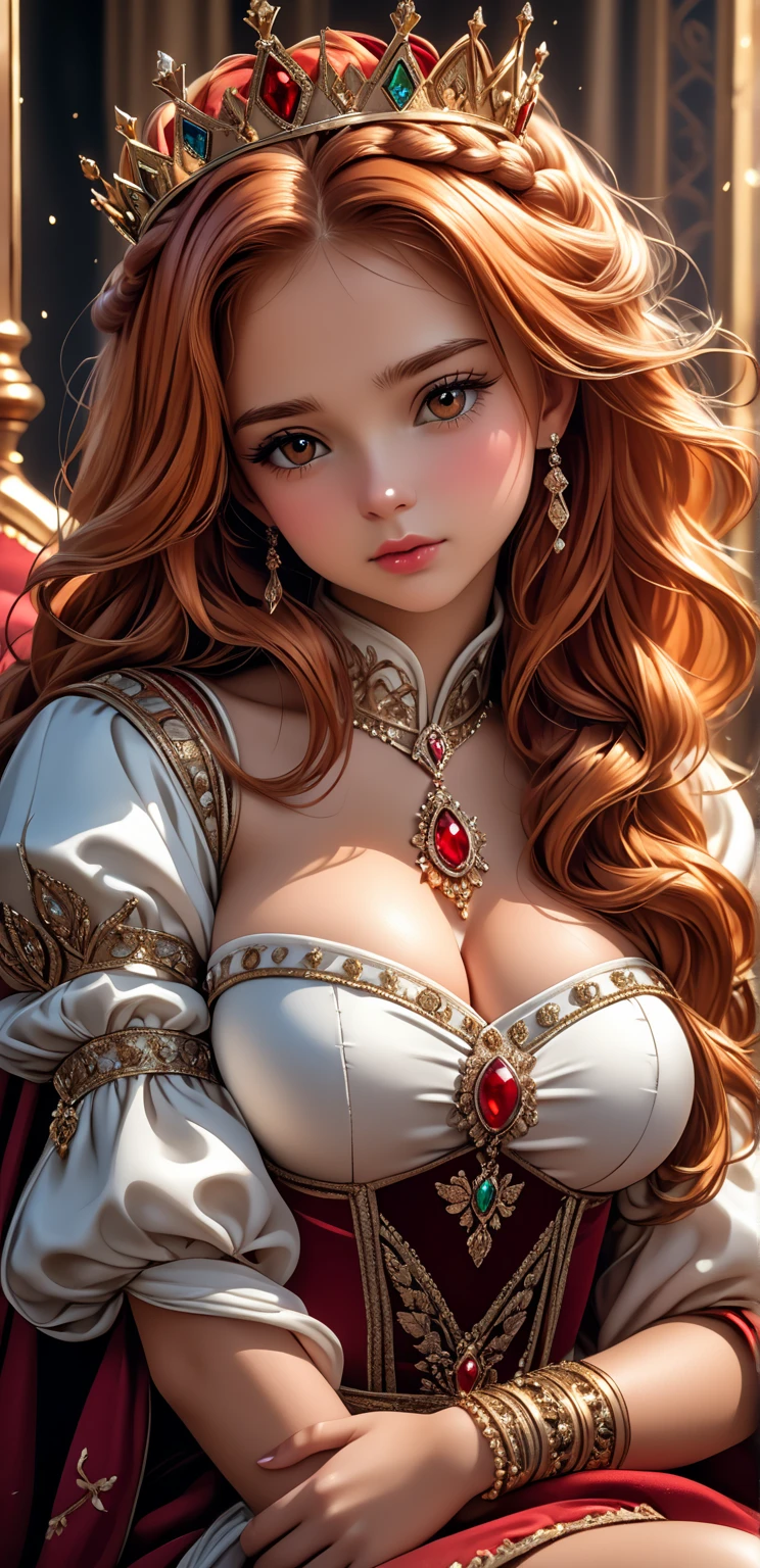 masterpiece:1.2, best quality), realistic, (real picture, intricate details, depth of field), (1girl, solo), make up, parted lips, highly-detailed, perfect face,
(huge breasts:1.4), (skindentation), thick thighs, wide hips, small waist, tall, glossy coral lips,
red hairs, red eyes, 
 (sweating:1.2), (wet), sexy, blushing,