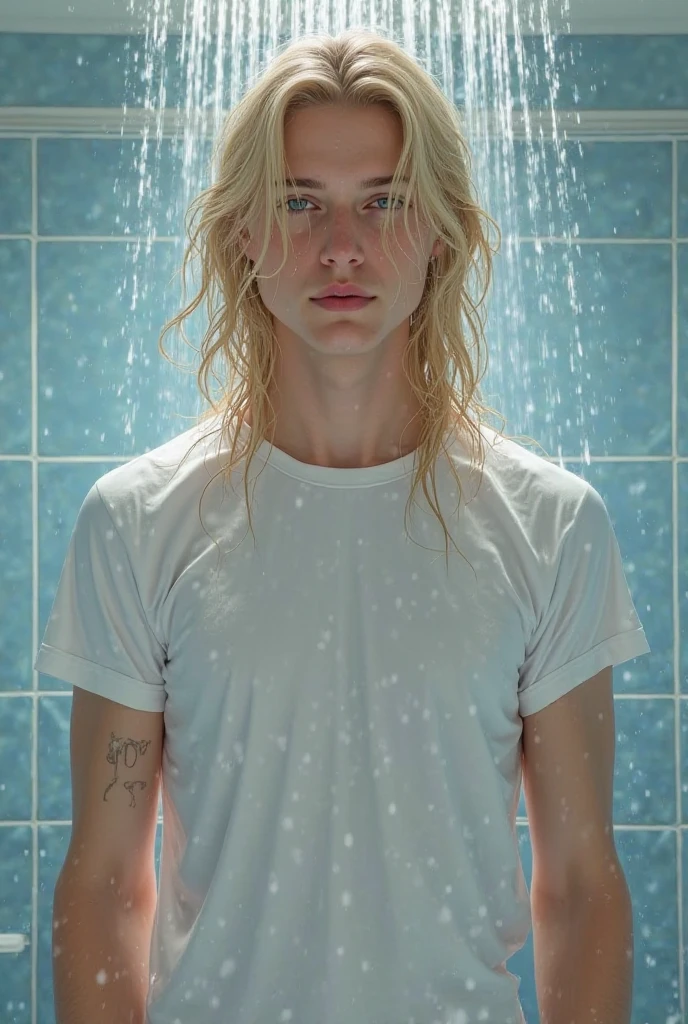 blonde hair male in cocooned