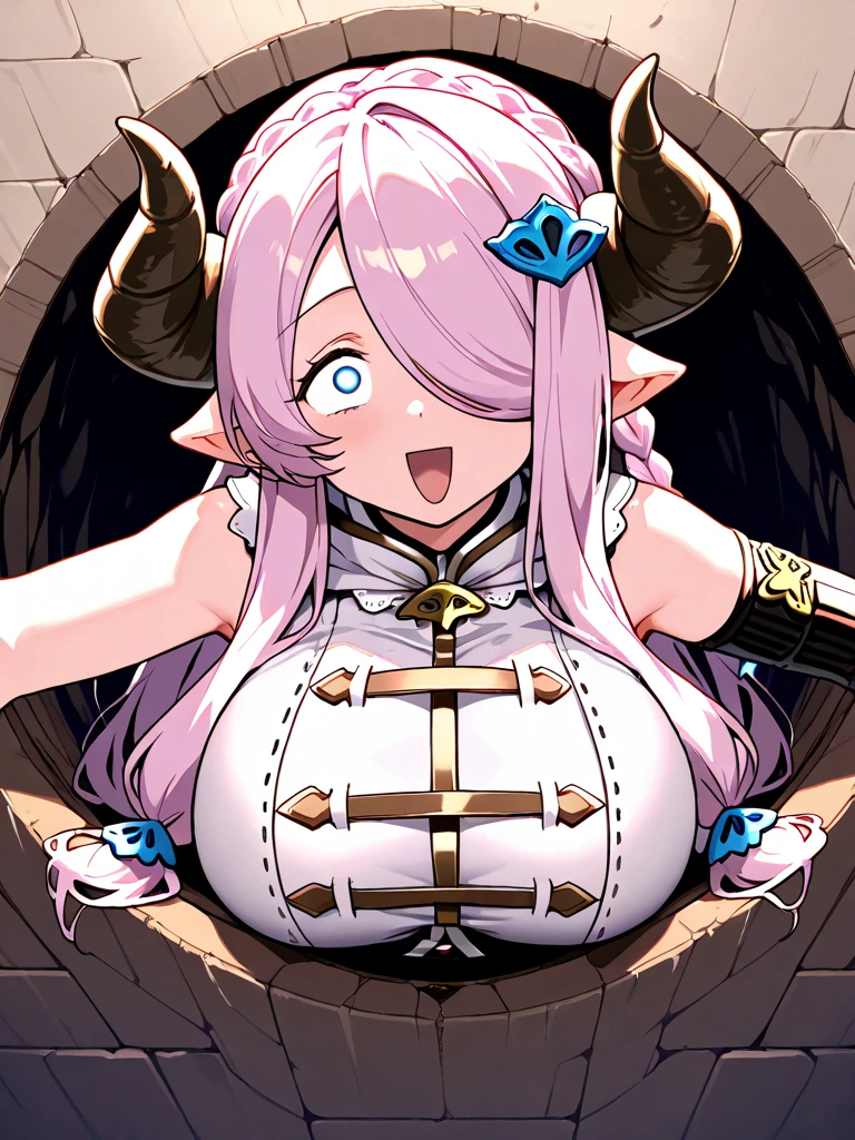 (yamaori_style), score_9, score_8_up, score_7_up, 1girl, aru_\(blue_archive\), pink hair, horns, halo, long hair, big breast, dark nipple, pregnant bellies, fully naked, 1boy, dark skinned male, (muscular man), GBOSER, breast grab, grabbing from behind , Nipple Lactation, rolling eyes, heart-shaped pupils, smiling, double v,