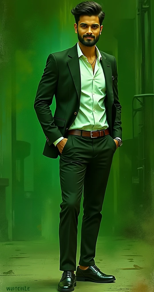 Freefire style male character, with the yellow pineapple head,wearing green glasses and a black collared shirt
