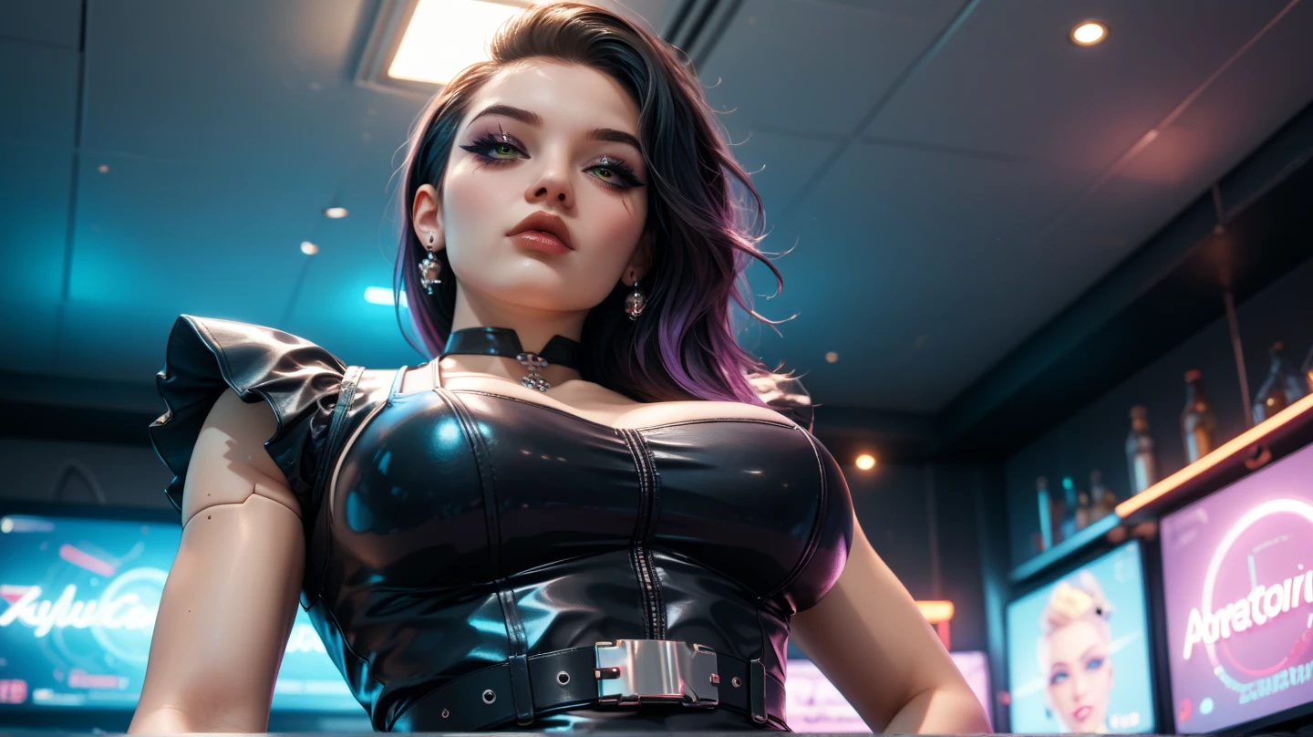 um close de uma mulher vampira com um rosto muito estranho e um cabelo estranho, estilo cyberpunk horror, cyberpunk zangada deusa linda, mulher ciborgue, estilo cyberpunk hiper-realista, menina ciborgue, maquiagem cyberpunk intrincada - up, estilo cyberpunk , hiper-realista, Retrato detalhado de um ciborgue, modelo de moda ciborgue, ciborgue - menina, ciborgue cyberpunk, angry female cyborg