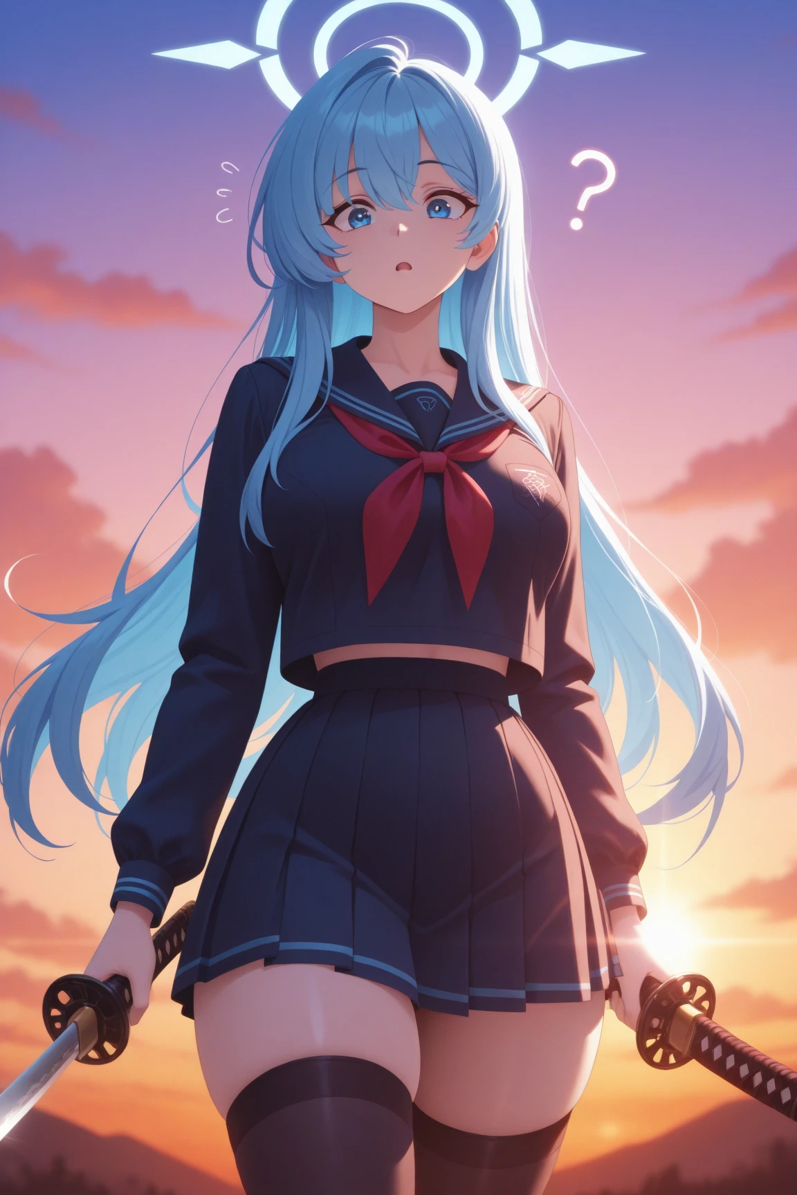 only one people, high school young man, , light blue hair, silver eyes, black eyebrows, school rooftop, arms outstretched, look up at the sky and smile and shout