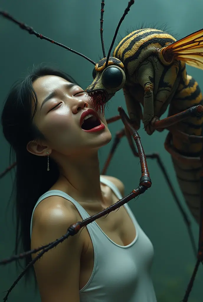 1girl, pretty face, beauty face, asian face, deep navel, white skin, hands above head, long stomach, helpless, begging face, pov hands,, hands tied up, in restraints, handcuffed, pulled by another, lifted by another, grabbing, pulling, pull up bra, open shorts without buttons , white skin, navel tickled with fingers, hands raised, tied in tree, helpless, santa, whole body, navel, in jungle, in water, in the water full of giant centipede, night, raped, carrying backpack