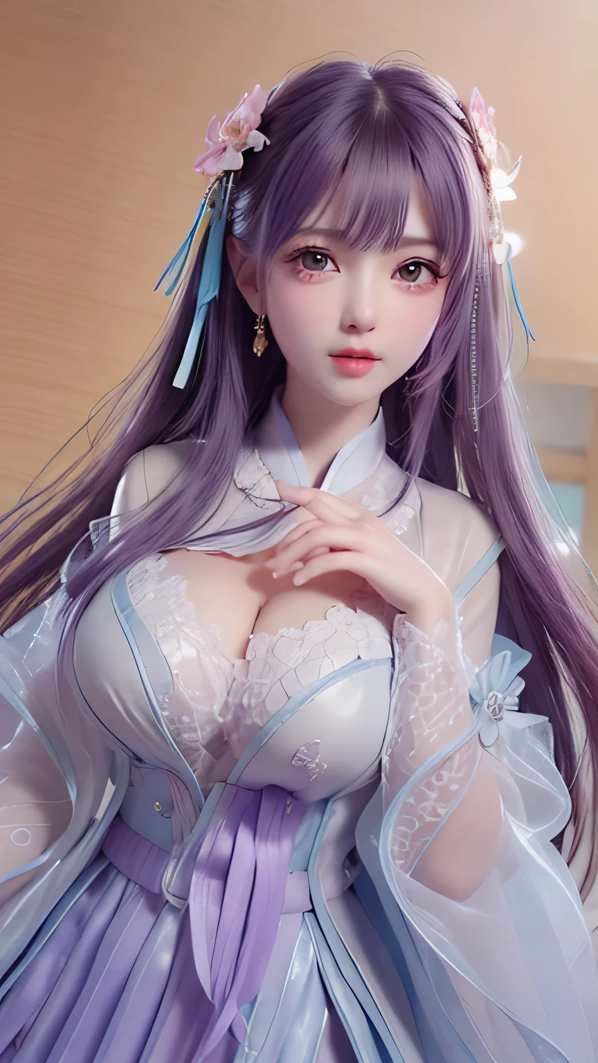 (((完美figure,figure,solo, White and tender skin,(((Cyberpunk,naked hoodie))),(((shaosiming,hair ornament, purple hair, very long hair, blunt bangs, hair rings,))),((masterpiece)),high resolution, ((Best quality at best)),masterpiece,quality,Best quality,((( Exquisite facial features,Looking at the audience,There is light in the eyes,(((Smile,confidence))),型figure:1.7))),(((Light and shadow,Huge breasts))),(((Looking at the camera,black background,Overlooking,from above))))