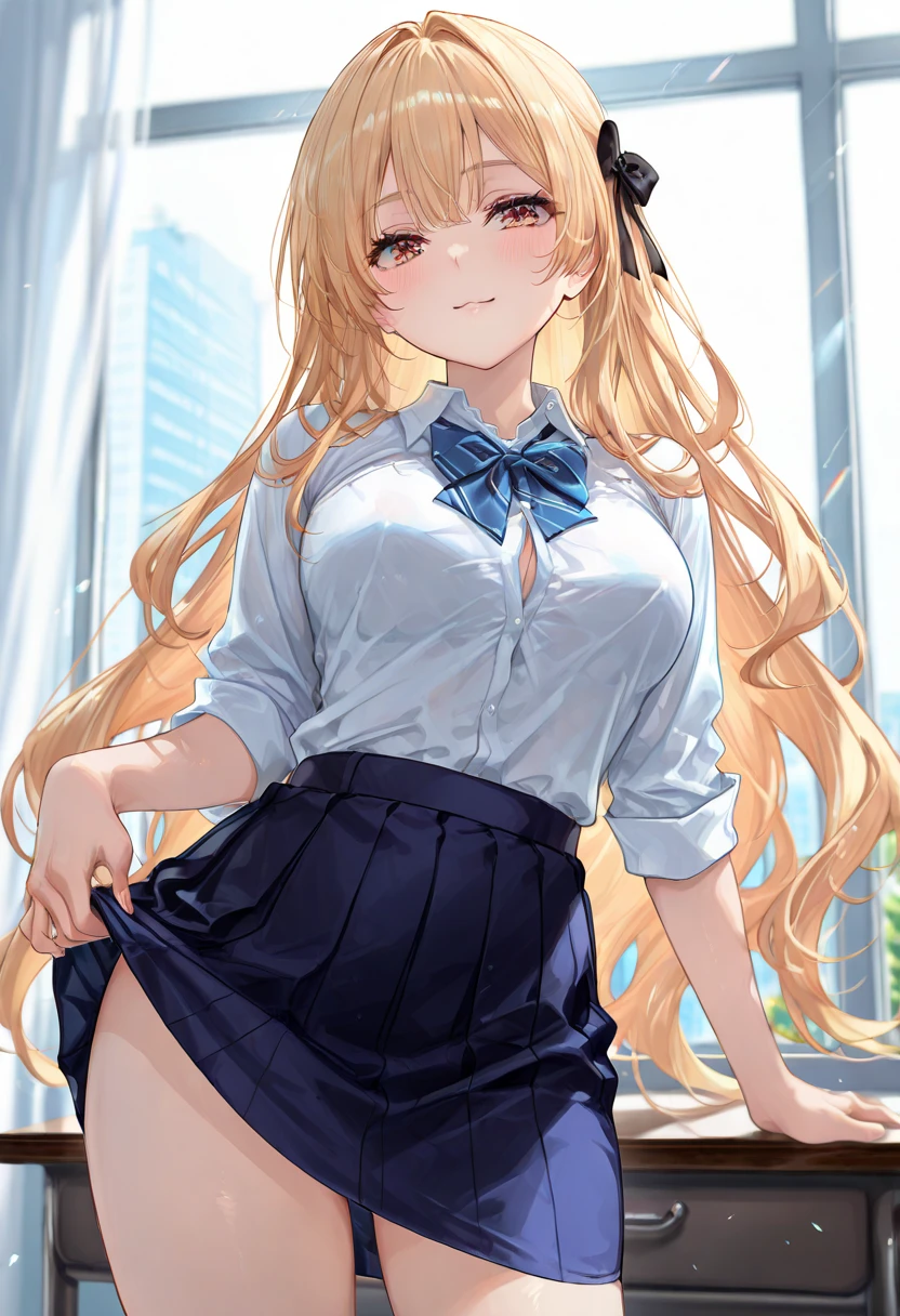 (masterpiece, best quality, HDR:1.2), Marin Kitagawa, school outfit, white shirt, necktie