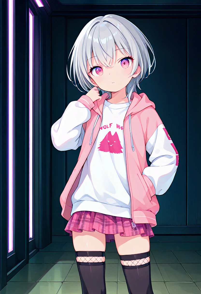 Masterpiece, best quality, high detail, high definition, solo, magical castle background, 1 boy, standing, white transparent pvc sweatshirt, black shorts, no shoes, white thighs and thighs, smile, blush, short silver hair, red eyes, wolf ears, wolf tail, wet clothes, full body, soft rays, pov, ray tracing,