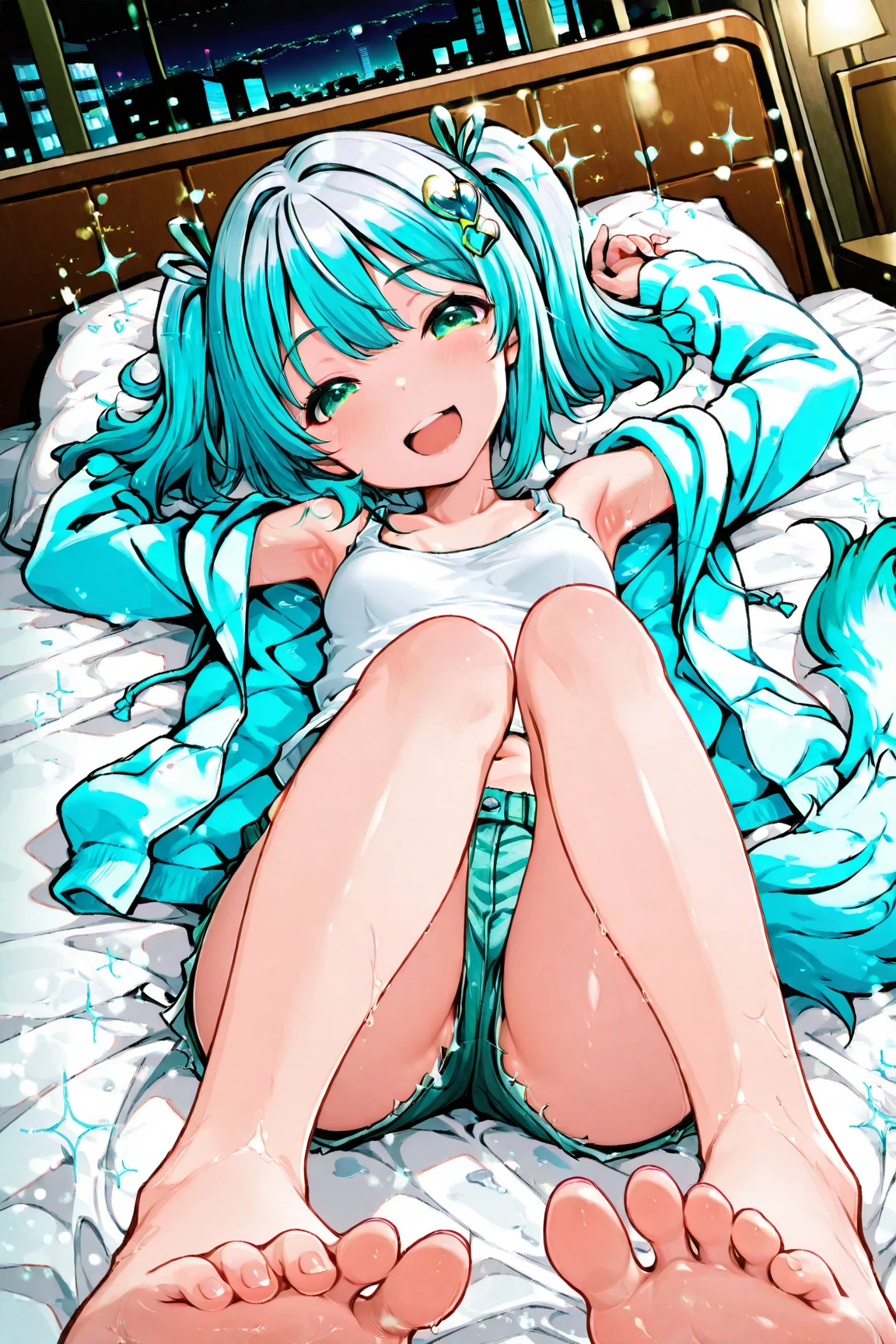,cute,poor tits,1girls,hatunemiku(fullbody)(naked),open,eyes, (pussy all open)