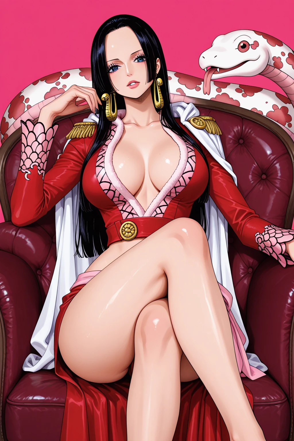 Yankee sitting、Poop sitting、(((open legs:1.4)))、(((Wide-open legsでしゃがむ)))、(((Squat with your legs spread in an M-shape)))、BDSM、Queen、mistress、(((One girl)))、solo:1.8、(((Red latex elbow gloves:1.4 )))、(((Red latex corset dress:1.4)))、(((The corset dress is decorated with beautiful lace.)))、(((Corset dress with shoulder straps)))、(((Red latex tight mini skirt:1.4)))、(((Red Thigh Boots)))、(((Black fishnet stockings:1.2 )))、(((Stiletto heels:1.4)))、(((Black latex panties)))、(((Black latex bra)))、(((Black leather collar)))、(((sexyなポーズ:1.4 )))、Wide-open legs:1.2、(((Erotic)))、(((Cowboy Shot)))、Highest quality, masterpiece, Very detailed,One Girl, ((Rose)), (vine), cage, bandage, Red rope, (Detail Light), falling Rose petals, Boa Hancock, (Browsing Caution:1.8), (masterpiece:1.5), Detailed Photos, sexy, (8K, Realistic, Highest quality: 1.4), (One Girl), Beautiful Face, (Anime realistic face), (Black Hair, Long Hair: 1.3), Beautiful Hairstyles, Realistic eyes, Beautiful details in the eyes, (Realistic Skin), Beautiful Skin, (sweater), Absurd, charm, 超High resolution, Ultra-realistic, High resolution, Golden Ratio, (Sexually excited:1.5)、shut up、Gazing at the audience、(((Sulky face:1.2)))、(((Frowning:1.2)、(((smirk)))、Cold Stare:1.2、blush:1.2、Sweating profusely
