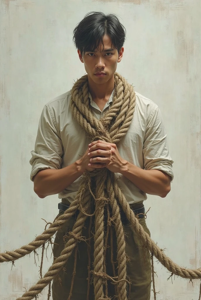 1boy、Handsome Men、Japanese male, 、Completely naked、Full nudity、erection、Huge penis、Highest quality、Realistic、beautiful、Sad look、 ((((Completely tied up with rope)))), ((((A very tight rope is crisscrossed over the chest)))),(((Body bound with tight rope)))、whole body、Surrounded by old people、night、Dim lighting、Summer festival