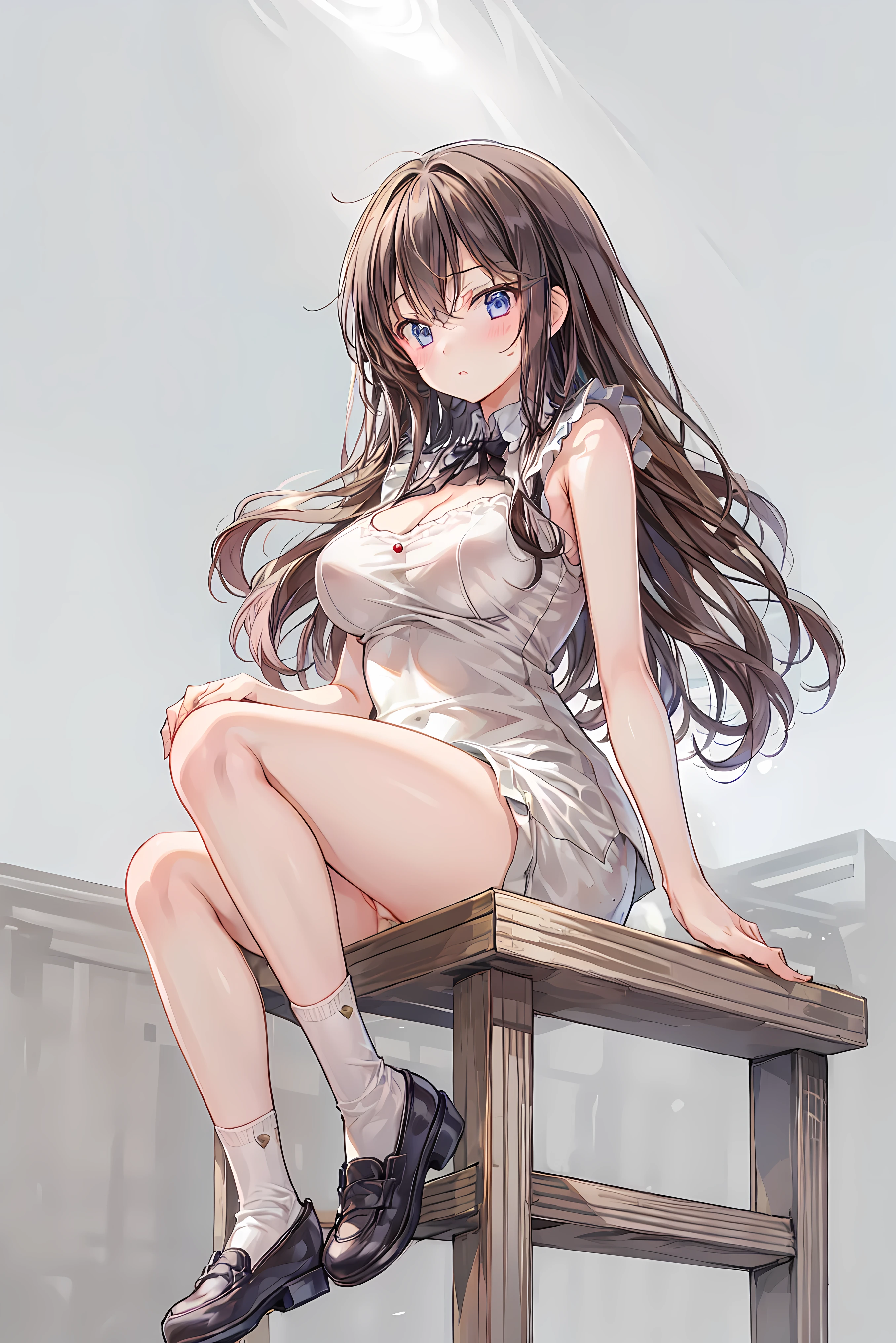 (masterpiece、highest quality、High resolution、realistic pictures、real looking skin:1.1), (She is wearing a tight gray knit minidress with long sleeves。.:1.5), (There is a small gap in the chest of that dress.、I can see the cleavage.:1.5), 1 Japanese woman, beautiful eyes, shining eyes, brown hair, medium long hair, OL, (I rolled up the hem of my dress and took off my panties.々I&#39;Iはそれを人に見せています:1.8), (brown long boots:1.8), (fancy pattern panties: 1.5), (provocative and grinning expression:1.5), (The place is an amusement park with no people.:1.5), (full body figure:1.5), NSFW