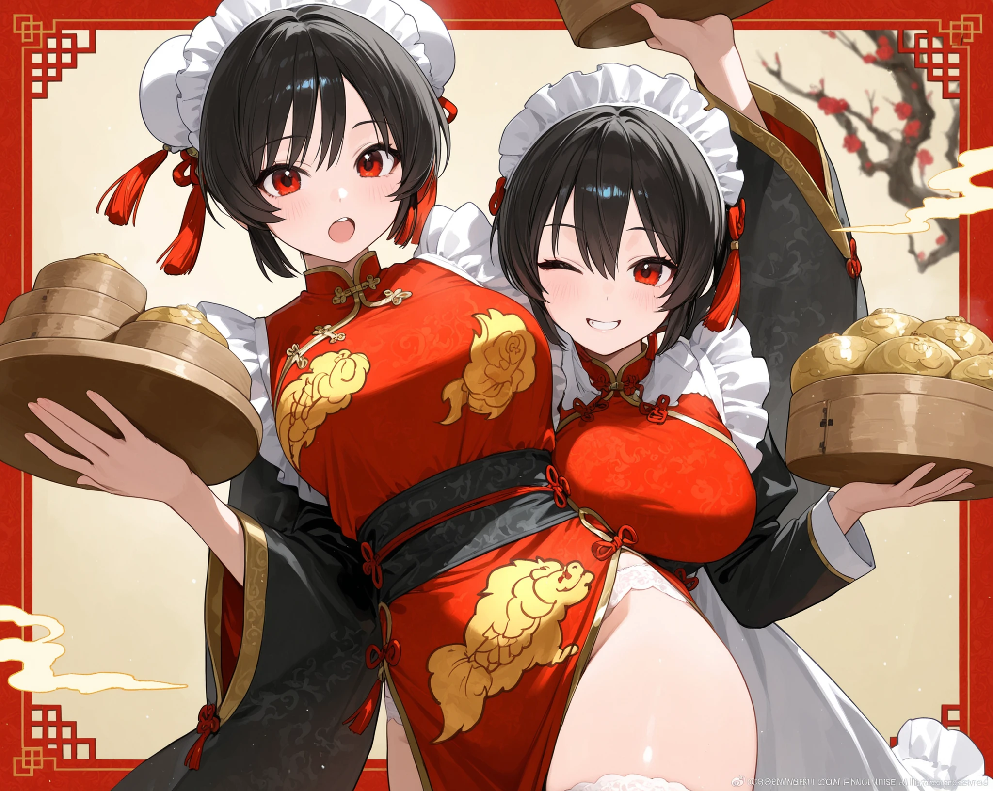 ((2girls:1.3)), ((moe style:1.3)), ((tavern:1.3)), ((cunnilingus:1.3)), ((pussy:1.3)), full body, yuri, ((black hair:1.3)), megumin (konosuba), yunyun (konosuba), ((shy:1.3)), blush, ((perfect face)), ((extremely cute:1.3)), ((masterpiece:1.3)), ((8k)), ((best quality:1.3)), ((beautiful)), ((extremely detailed:1.3)) , ((absurdres)), AddXL, ((score_9:1.3)), ((score_8_up:1.3)), ((score_7_up:1.3)), Expressiveh