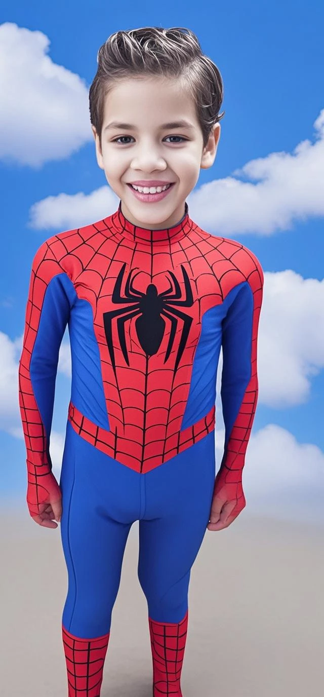 MENINO BRANCO, 3 ANOS, CABELO CURTO, ROUPA DO HOMEM ARANHA, DE BIKE SEM OEDAL