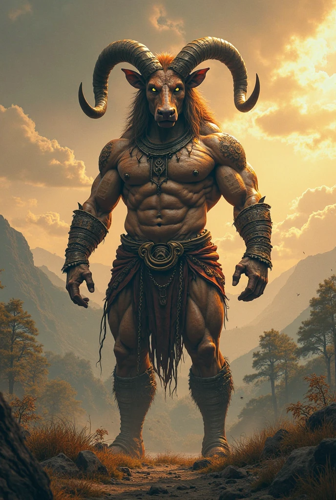 man with an ox face