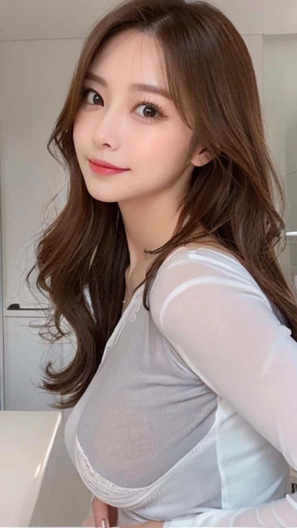 seed:2020674263.((Full body angle:1.1)).((highest quality, 8K, masterpiece:1.3)), ((from below:1.1)).concentrated:1.2, Perfect body beauty:1.4, Hips:1.2, ((Delicate Hair)), (Colorful button-through crop shirt :1.1) , ((highest quality、8K、masterpiece:1.3))、1 Girl、A sloppy smile、Esbian all over、Slim face、Big Boobs、Beautiful woman、(Dark Brown Hair)、Long Hair、1.1、Flickering Valley、Detailed eyes、double eyelid、Blurred Background、超Slim face、Smile、Looking down、stroll、