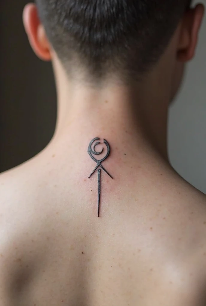 Fingers crossed around the back symbol