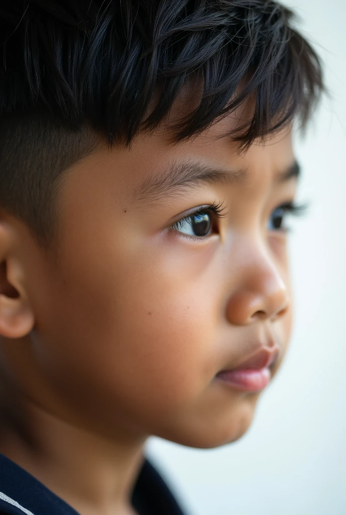 Black boy black eyes black hair six years old