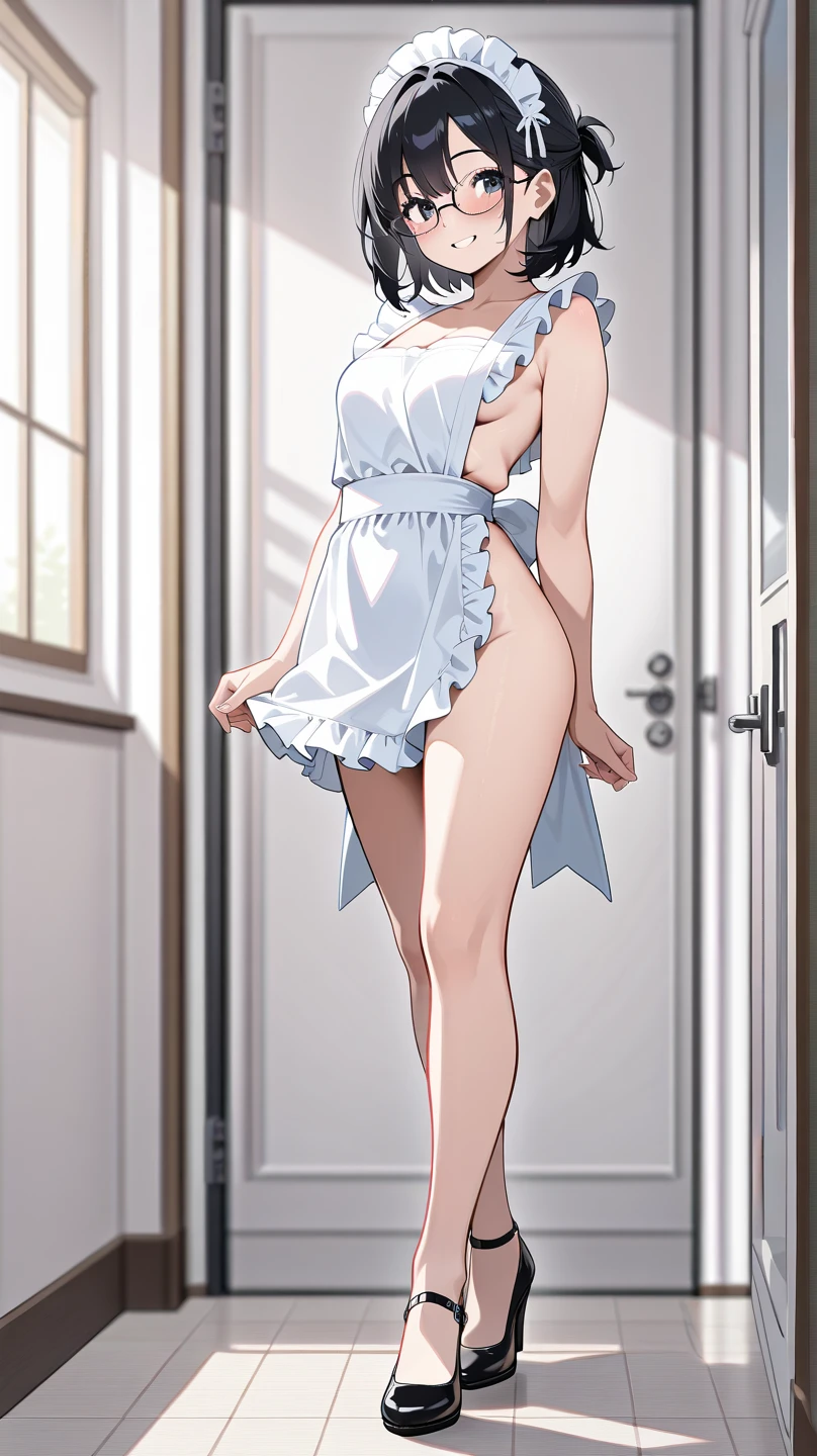 1girl, souryuu asuka langley, neon genesis evangelion
\\\\\ masterpiece, best quality, newest ///// nyantcha, khyle, cutesexyrobutts \\\\\ thin waist, solo, cropped legs,, dutch angle, naked apron,, transperent, see-through. indoors, , outside border, looking at viewer, bedroom,, dark blue eyes, orange hair, ,, white stockings, frilled apron, disgust, crossed arms, window