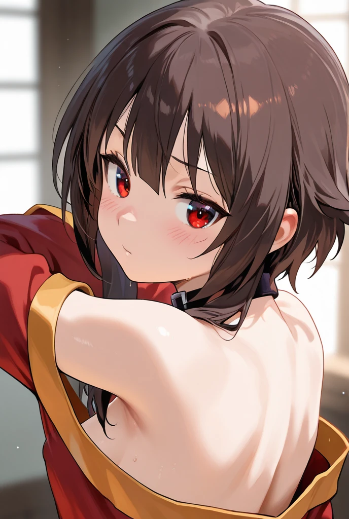 dreamy, (masterpiece), best quality, 1girl, Black short hair, amazing, beautiful detailed eyes, red eyes, fine details, depth of field, extremely detailed CG, ((Black skin)), Medieval outfit, Medieval black skirt, Medieval black shirt with red details, red sleeve, small breasts, muscular girl, korra, dark skin, dark-skinned female, ponytail, hair tubes, short hair, perfect anatomy, perfect hands, 1girl, solo,(high detailed skin:1.2), beautiful (skinny:0.8), (black skin:0.2), medieval background , smiling, Stop, solo