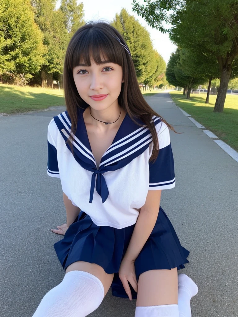 (Realistic, Photorealsitic:1.37), (masutepiece), (Best Quality:1.4),(超A high resolution:1.2),(Raw photo:1.2), (Sharp Focus:1.3),((( and chibi lascivious 6 year old girl with a very young face:1.4)))、(Cute:1.1), ((Panties close up:1.2)), One age girl wears high detail(Short sleeve white uniform with sailor collar, Dark blue pleated microskirt:1.35),((Sexy Lace Panties:1.2)), (High School Girl:1.1), (Evil smile:1.3),(High twin tails with ribbons:1.4), BREAK (medium breasts:1.1), Scenery, (Train,Interior background of the train:1.25),Sit on the edge of a train bench seat and lean back,(((Spread legs:1.4))), (gargantuan butt:0.6), From below, Bangs, Beautiful high detailed round eyes with highlights, looking up viewer, highlydetailed skin,