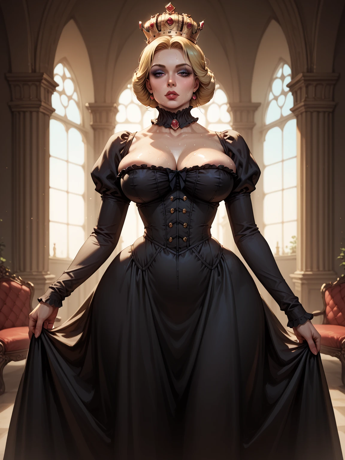 realism, really dark complexion very attractive adult Hispanic woman, beauty marks, photorealistic Victorian era native clothing, diverse native hairstyle, humongous hanging breasts, single source natural lighting, voyeuristic pinups, full body, in a mansion's backyard, ,, , 