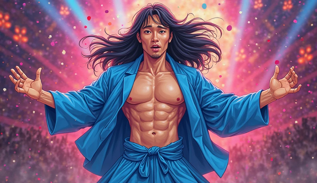 Tall androgynous boy,long hair, beautiful curves, cuntboy, halo ,mostly naked, gradient hair fading from gold to indigo, fit body, (ample pectorals), heterochromia, male boy with pussy, puppet joints, aroused smile, anemo powers, steamy, heart pupils, riding viewer's dick, vaginal breeding sex, pumped full of cum , motion lines, rough intense deep violent forceful sex, ahegao kusogao torogao