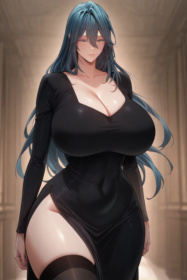 ((masterpiece)), ((best quality)), (ultra-detailed), absurdres, extremely detailed CG unity 8k wallpaper, Official Art, Accurate describe shapes, ((beautiful face, detailed hands, expressive eyes)), upper body, looking at viewer, solo, ((realistic)), ((close-up)), (depth of field, city, scenery, dramatic light, illustration:1.1), (standing, random pose, bright smile:1.2), (1girl, mature female, milf, motherly, curvy wide hips, thick thighs, huge breasts, black hair, blue eyes, wavy hair, long hair:1.4), (red business suit, red coat, red pencil skirt, cleavage, lace underwear:1.3), ,((masterpiece)), , absurdres, HDR