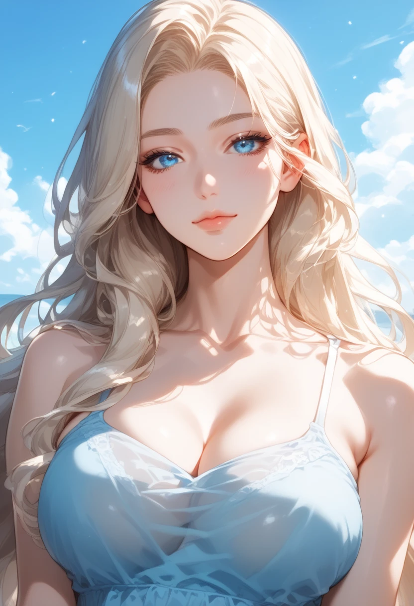 (top-quality、8K)、Precise depiction、a picture、One beautiful blonde American woman、38 years、Film actress、Sleeping in a snow-white bed、No Underwear、Spread your legs wide from side to side、Show off the inside of the thigh、You can see the whole body、Yukata gets wet with sweat and sticks to the skin、1 white thin see-through yukata、very large breast、The color and shape of the tip of the chest is visible 、You can see the color and shape of the areola、Looks a lot of pubic hair、The entire chest shows through