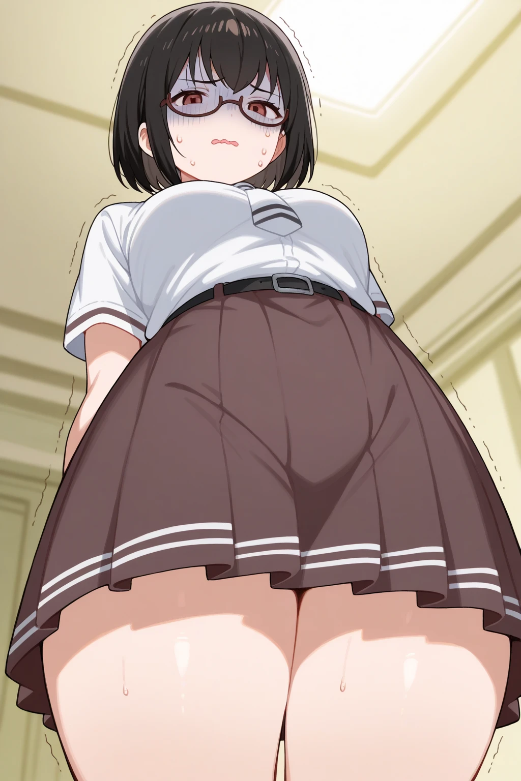 riser、best image quality、High resolution、masterpiece、super high quality、spread your legs wide、striped panties、big 、Shouting with an ahegao、Spreading her pussy and showing it off、In underwear、Shift your pants to show your genitals、very big ass、Close ~ eyes、cowboy shot、Low - Angle、cheeks are red、4K quality、In lingerie、Nipples out、big ass、Zoom in on the lower body、彼女はspread your legs wide、Trance、Black knee socks、pubic hair is growing、My crotch is wet with love juice、erotic face、Cumming face、stick out tongue、focus on panties、Shooting from below、screaming、surprised expression、Normal position、Squirting、とてもbig asouth wide open、eyes are heart、Beautiful waist