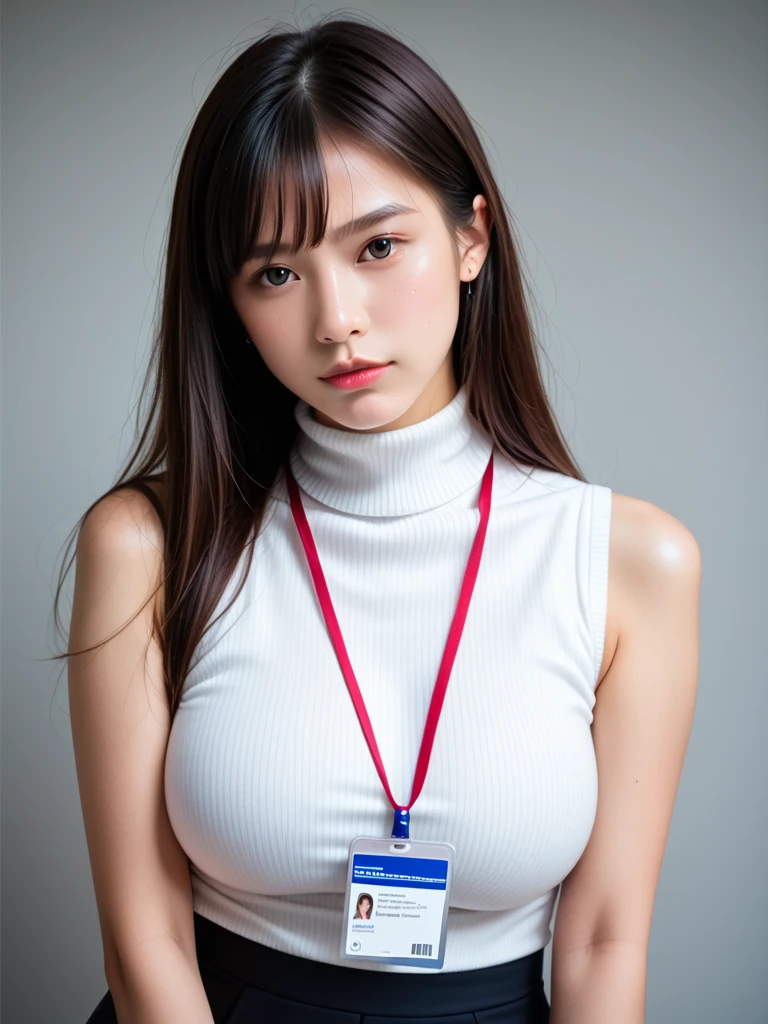 Realistic photos of Korean female, franja cruzada, Sorria levemente, camiseta, no aeroporto, Pov, eye level shot, Blurry, UHD, master part, Altas, 16k