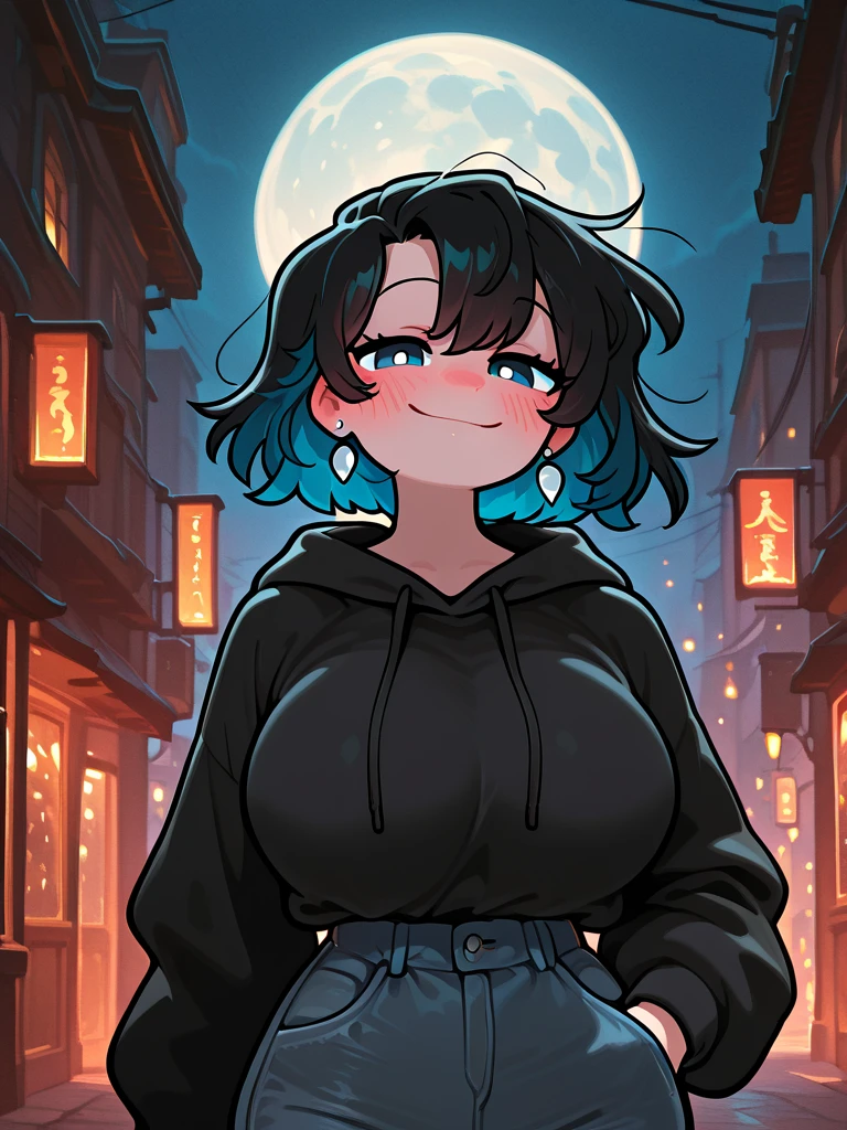 (masterpiece),(intricate details),1girl,mature female,brown eyes,large breasts,blush:1.3,
BREAK
<lora:UnknownSpy Rikki:0.7>, UnknownSpy Rikki, (blue skin:1.2), red eyes, black sweater,pencil skirt,pantyhose,high heels,depth of field,looking at viewer,cowboy shot,((sit on the , Village_centered_around_fishing_and_seafood,)),((upper body)),polka dot panties,smile,
BREAK
moon,night,meteor,hanabi,bus stop,((cumulonimbus)),from below:1.4