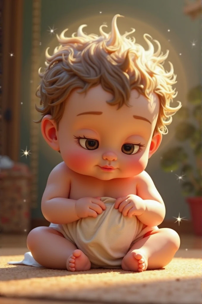 Cute little baby girl saying that "mommy I miss you."