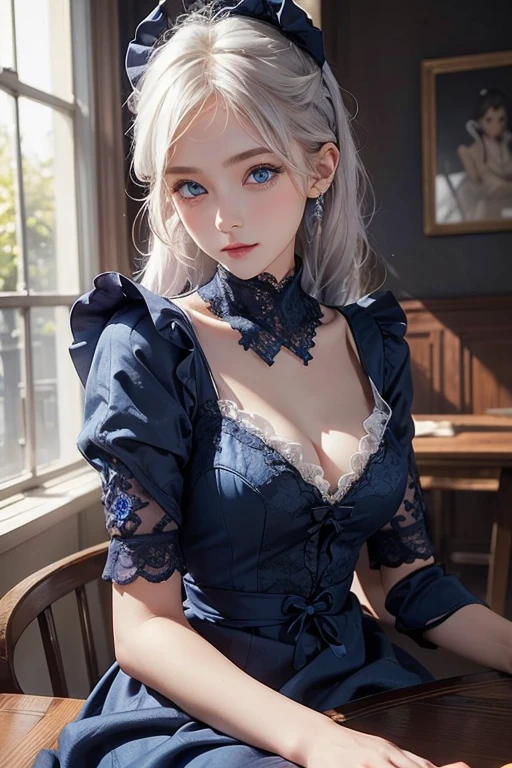 high resolution、Highest image quality、Implications、Movie Lighting、Ultra-fine face、(Exquisite eyes)、Best image quality、Super detailed、masterpiece、(Beautiful Face)、1 girl、daughter、White hair、Purple Eye、Highest detail、Eyes glowing and breathing、sit on the floor、sit、floor、Windows、Night Sky、The rear window lighting is backlit、(High contrast)、(One color),