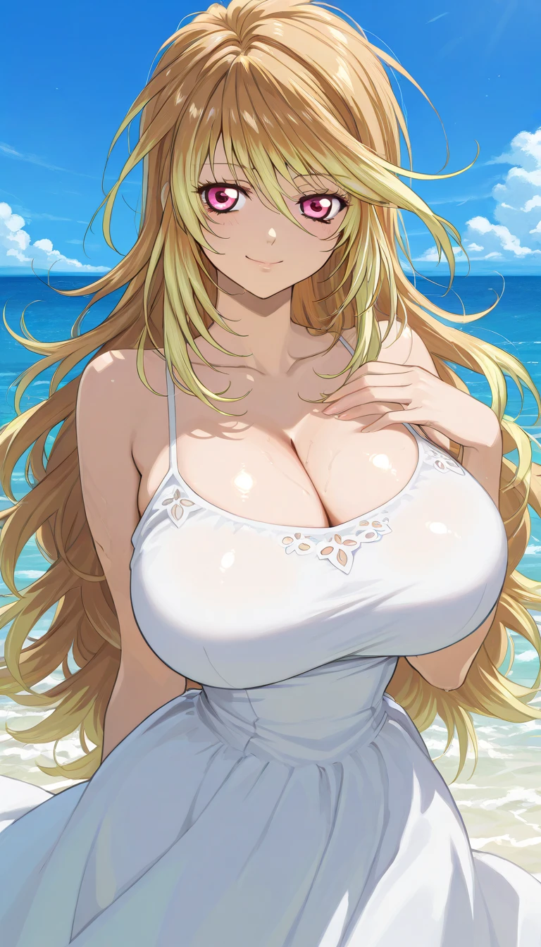 Highlights Blonde White Skin Long Hair Bikini Boobs Bluzzled Face Supine Bed