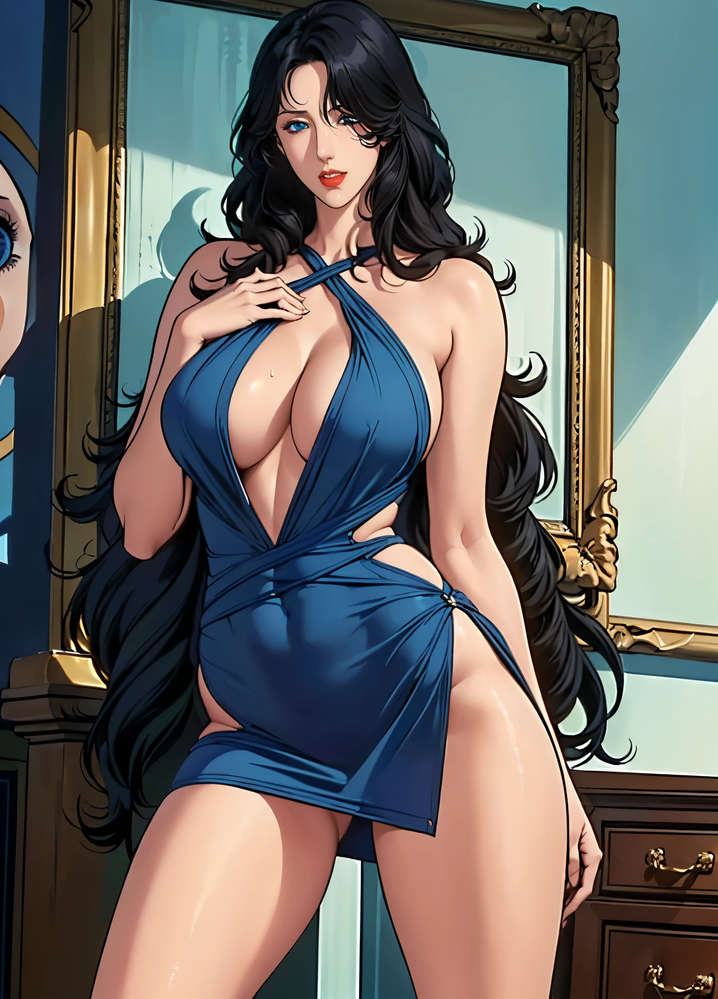 ((masterpiece)), Highest quality, Very detailed, Absurd, 8K, wonderful, Very detailed, The finer details, Browsing Caution, (Very complicated:1.2), (Very delicate), Very detailed, RuiKisugi, 1 Female, Long Hair, Wavy Hair,Voluminous Hair ,Black Hair, eyelash, blue eyes, lipstick, One girl, (whole body:1.2), (Finding_stance:1.3), Very detailed face, Nice fine detail, Perfect Eyes, Fascinating eyes, Beautiful attention to detail, Small Mouth, Fascinating_smile, Mature Woman, Mature Woman, Body with nine heads, thin, compensate, Big Breasts, (museum:1.3), (Urzan-6500-v1.1), Detailed fingers, Perfect hands, Length 180cm,Small face,sweating, Soft thighs,Sexy legs,Sexy ass, Cleavage,Open the chest,Angle from below,(Low angle shot:1.1),((Amazing orgasm)),赤いlipstick, whole body写真撮影,大きなSexy ass, Perfect Body Proportions, Slim waist,Nipples visible,Tight waist,(Long legs:1.2),Shiny skin,Wearing high heels,Sitting on sofa with legs spread,Black Micro Bikini、(Rope Bondage:1.2),((Put your arms behind your back)),((Wrists tied behind the back)),((Spread your legs out to the sides)),((Raise both legs high)),((Spread your legs in a V-shape)),((Show the soles of your feet)),Tied up woman,Tied up with rope, Tightly bound, Hands tied, Her body was tied with ropes,(Fully expose your thighs to the viewer:1.6),Beautiful Hands, Pay attention to her beautiful legs, Cleavage,Open the chest,anime,G-cup bust,Tears in the afterlife,Rui Kisugi,Rui Kisugi,